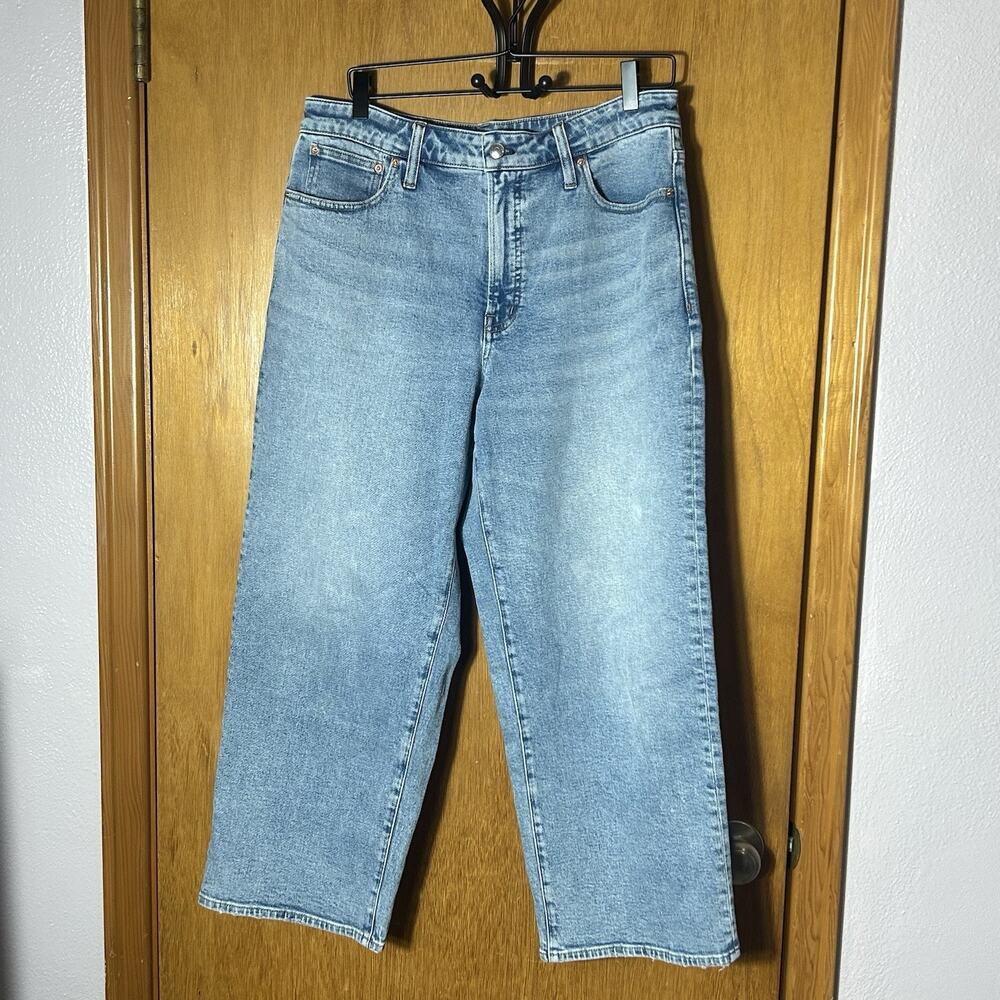 Madewell The Curvy Perfect Vintage Wide-Leg Crop Blue Denim Jean Size 31